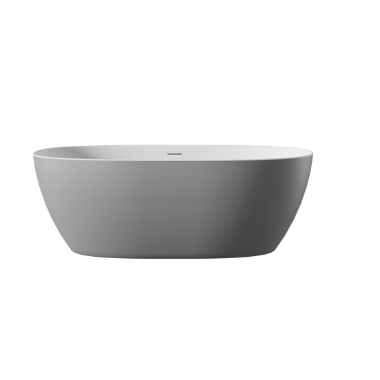 Luca Varess Marcia Freistehende Badewanne: 170 x 80 cm, Acryl, Matt Stein Grau