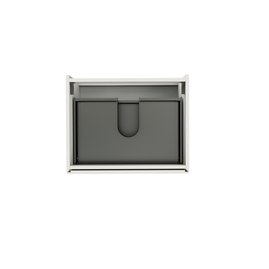 Storke Edge hängender Waschbeckenunterschrank: 65 x 52 cm, Weiß matt, 2 Schubladen