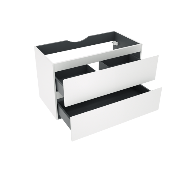 Linie Lado zwevende wastafelonderkast 90 x 46 cm mat wit 2 lades