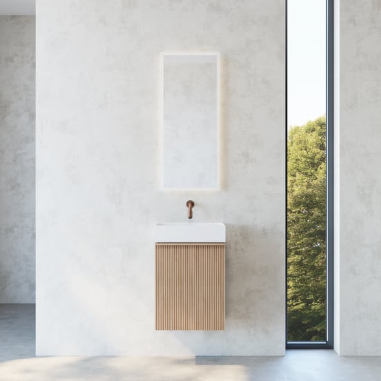 Balmani Giro rechthoekig toiletspiegel 40 x 90 cm met spiegelverlichting