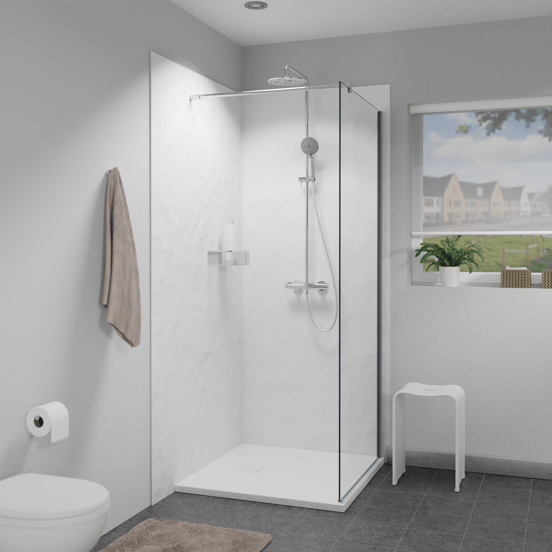 Linie Rumba receveur de douche 90 x 90 cm acrylique blanc mat texture ardoise