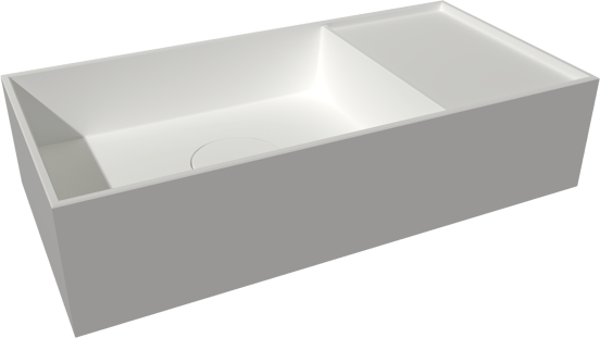 Balmani Forma hängendes WC-Möbel-Set, 42 x 21 cm, Eiche Natur, mit Loop Waschtisch in mattem Solid Surface