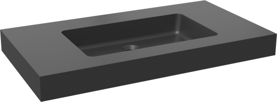 Storke Scuro High enkele wastafel mat kwarts 95 x 52 cm