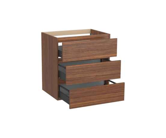 Balmani Lucida meuble sous-vasque a poser 75 x 55 cm noyer Américain 3 tiroirs