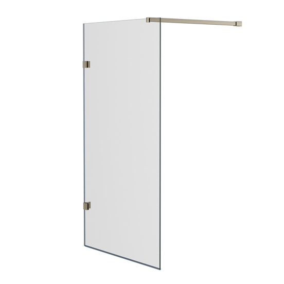 Luca Varess Solid badwand 80 cm helder glas geborsteld Champagne Gold profiel