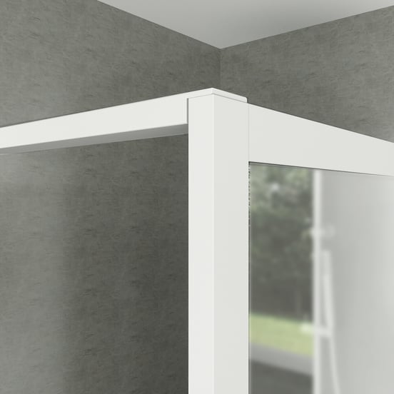 Balmani Framed inloopdouche 140 x 210 cm helder glas mat wit profiel