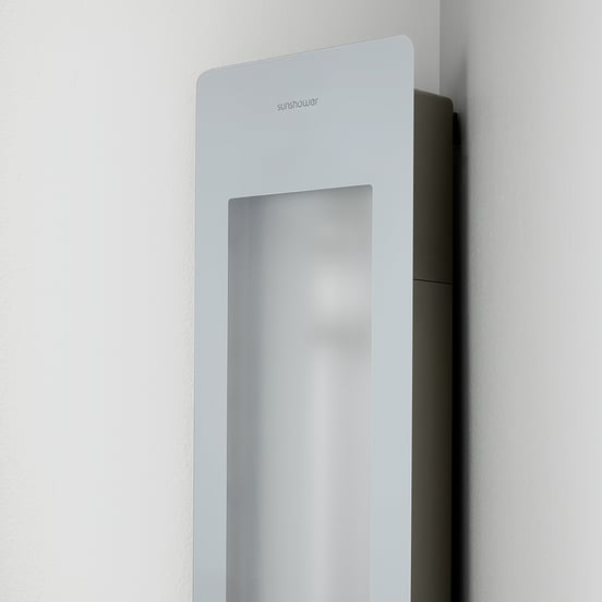 Sunshower One M d'angle en saillie en blanc avec lumière infrarouge