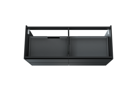 Storke Seda meuble sous-vasque suspendu 130 x 52 cm Noir Mat 4 tiroirs