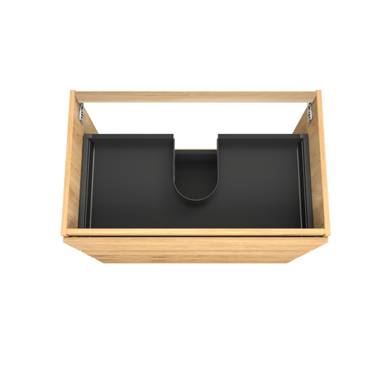 Balmani Lucida stehender Waschbeckenunterschrank: 90 x 55 cm, Eiche rustikal, 3 Schubladen