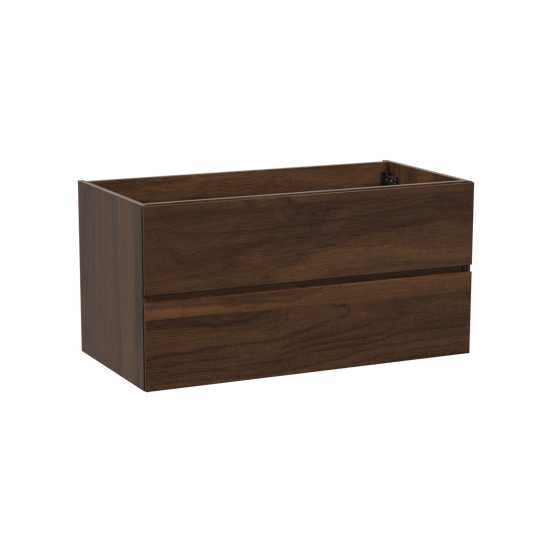 Storke Edge meuble sous-vasque suspendu 105 x 52 cm noyer 2 tiroirs