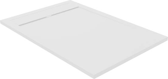 Luca Varess Dandy douchebak 120 x 80 cm composietmarmer mat wit rock structuur