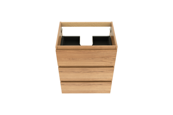 Balmani Lucida meuble sous-vasque a poser 67,5 x 55 cm teck 3 tiroirs