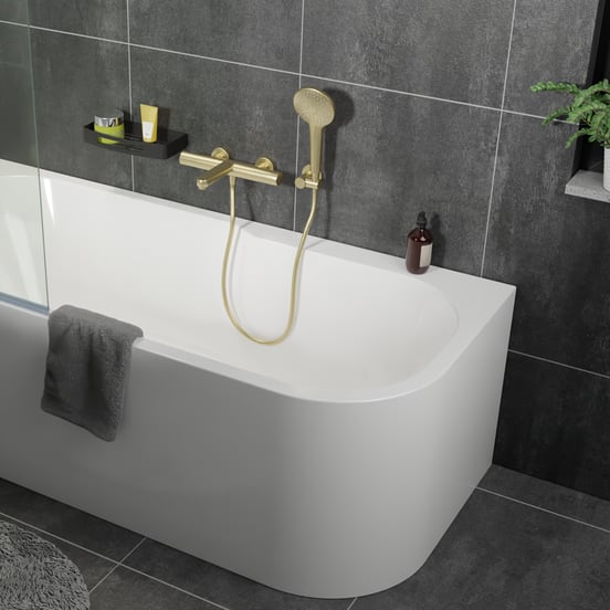 Blaufoss Round handdoucheset 3 functies Brushed Champagne Gold