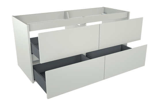 Storke Seda zwevend wastafelonderkast 130 x 52 cm mat wit 4 lades