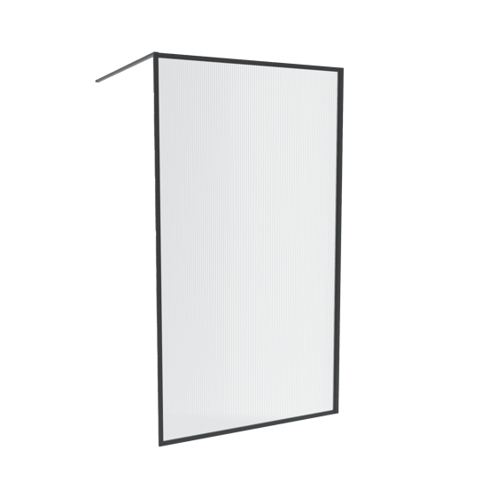 Balmani Framed douche à l'italienne 120 x 210 cm verre relief profil noir mat