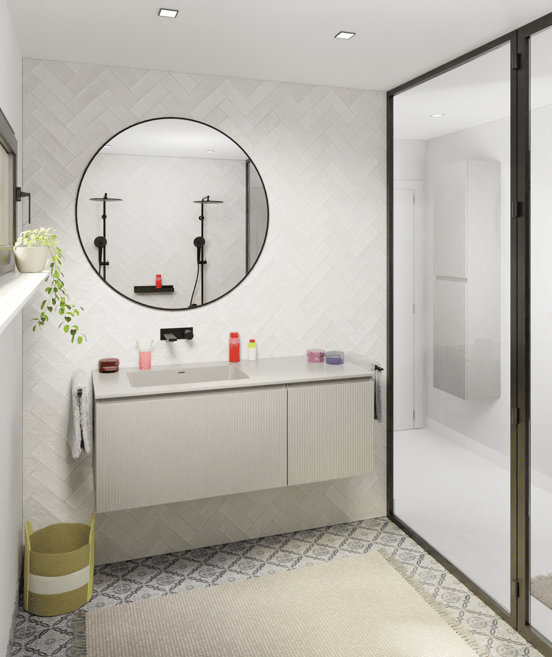 Storke Diva vasque asymétrique gauche top solid soie grise matte 130 x 52 cm