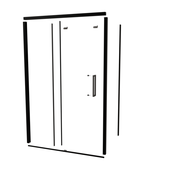 Balmani Senses Design 140 cm links douchecabine met schuifdeur profielenset mat zwart