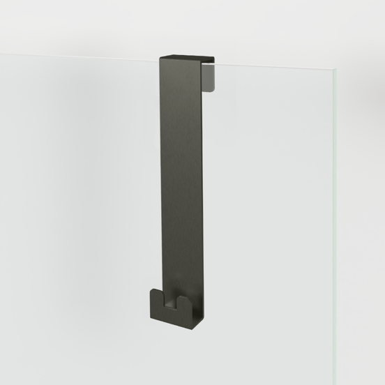 Blaufoss Gulio Duschhalter mit Doppelhaken, Brushed GunMetal