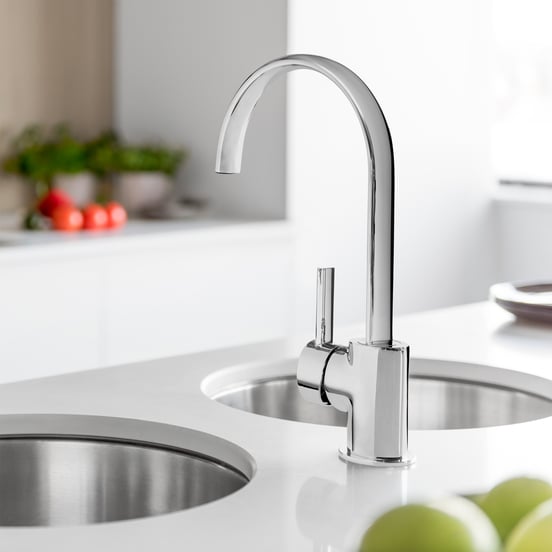 Blaufoss Elipsos keukenkraan glanzend chroom