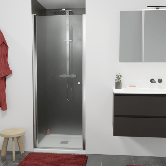 Luca Varess Kuresa douche draaideur 80 x 200 cm helder glas glanzend chroom profiel