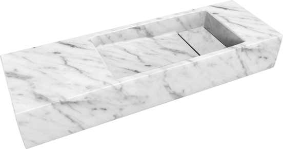 Balmani Mood Handwaschbecken: Carrara-Marmor, 65 x 20 cm