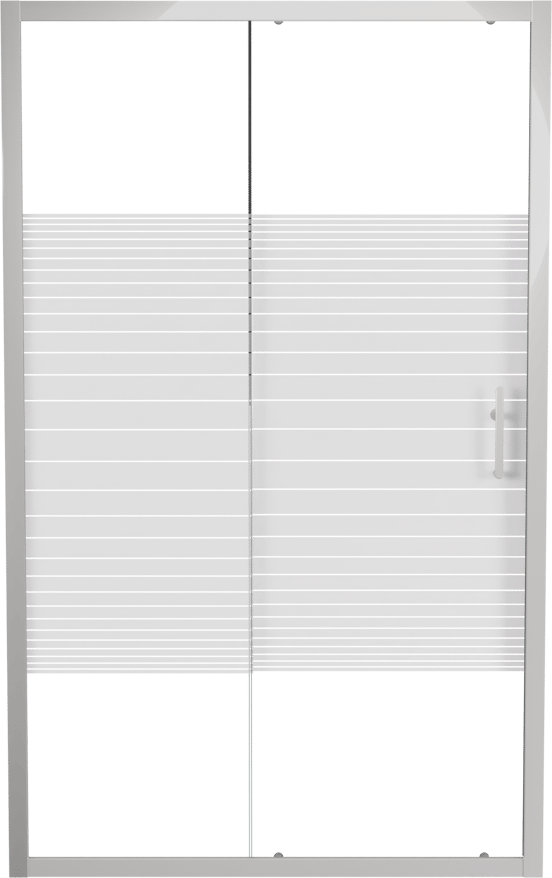 SanyOne Anton porte coulissante 120 cm x 190 cm verre À rayures profil blanc brillant