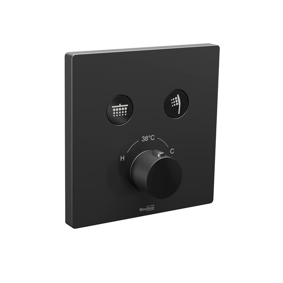 Blaufoss Smartbox Switch-line thermostat-armatur Unterputz Regendusche-System mit Kopfbrause Ø30cm Schwarz Matt