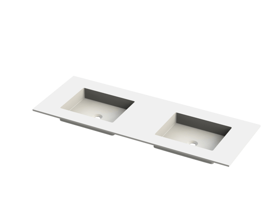 Balmani Tablo Stretto Doppelwaschtisch, Solid Surface matt, 150 x 55 cm