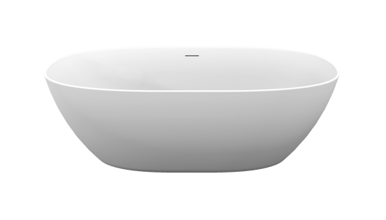Luca Varess Marcia Ovale Freistehende Badewanne: 170 x 80 cm, Acryl, Weiß matt