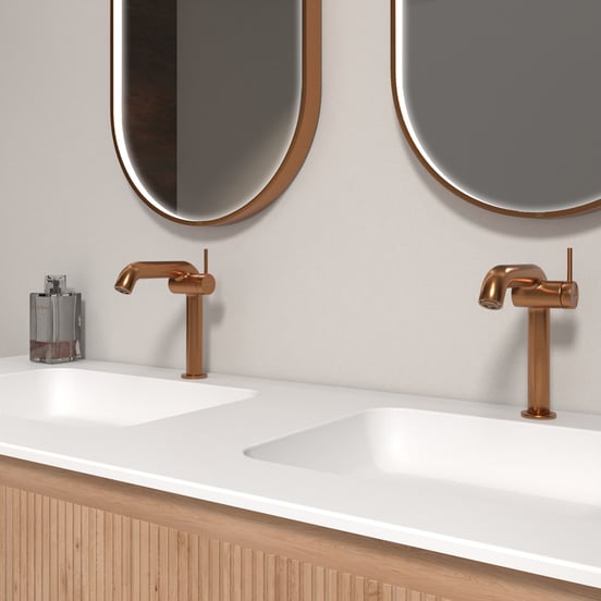 Blaufoss Round M EcoStart robinet de lavabo standard brushed rosegold