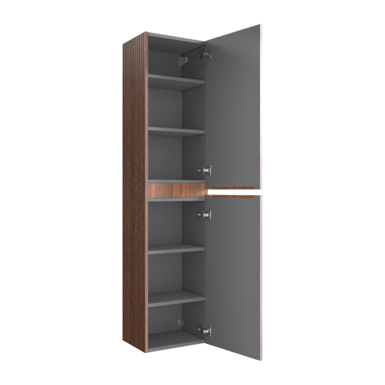 Storke Ribs zwevende badkamerkast notelaar 40 x 30 x 170 cm