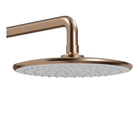 Linie Neptunus Regendusche Duschsystem mit Thermostatbatterie: Wandmontage, Brushed Rosegold