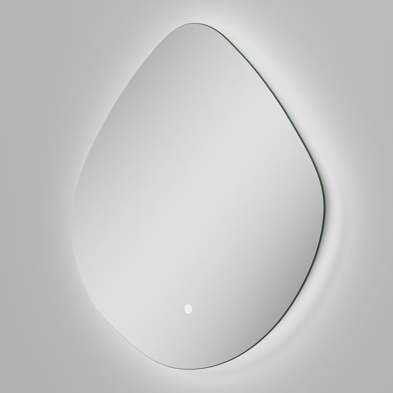 Luca Varess Organic Badspiegel mit Beleuchtung: Organisch, 60 x 60 cm, mit Anti-Beschlag Spiegelheizung