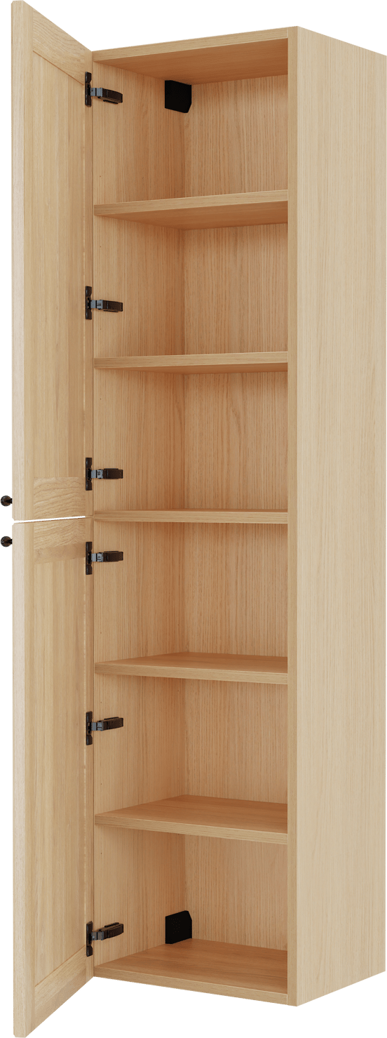 Balmani Lemon Badhochschrank: Hängend, Naturbelassene Eiche Furnier, 45 x 35 x 169 cm