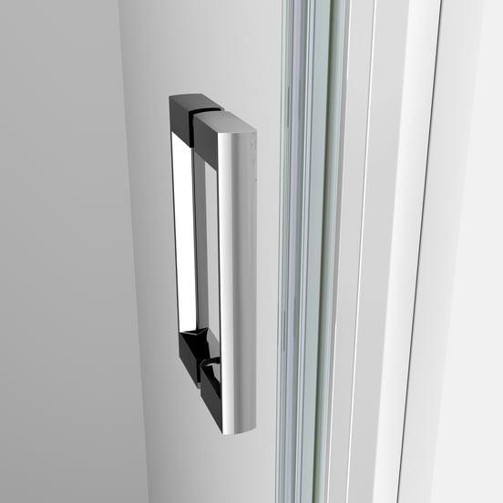 Luca Varess Vidor porte pivotante 90 x 190 cm verre transparent profil chrome brillant