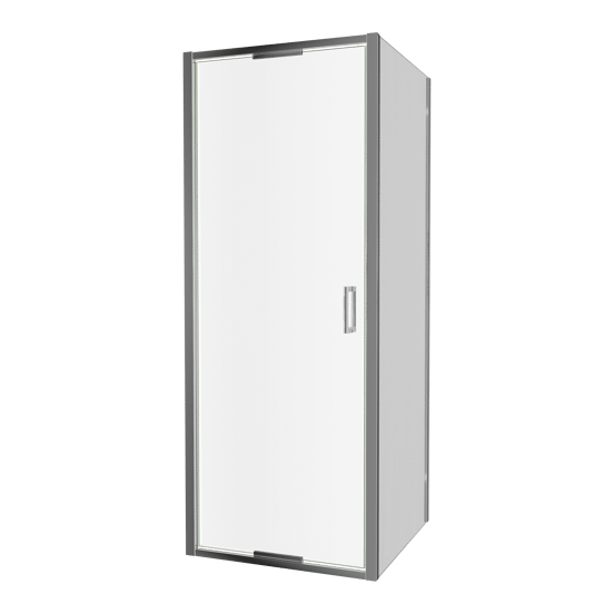 Luca Varess Vidor In paroi de douche avec porte pivotante et paroi latérale fixe 80 x 80 cm verre transparent profil chrome brillant
