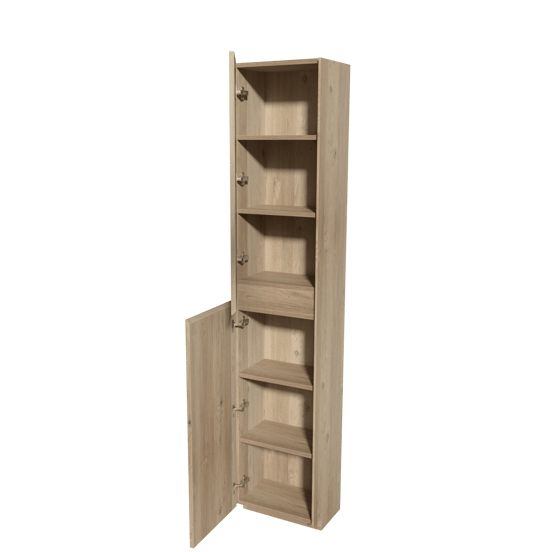 Storke Edge staande badkamerkast links ruw eiken 40 x 30 x 200 cm