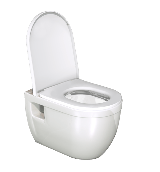 Linie Tempo hangend toilet en luxe wc-bril hoogglans wit randloos met Geberit Duofix inbouwreservoir