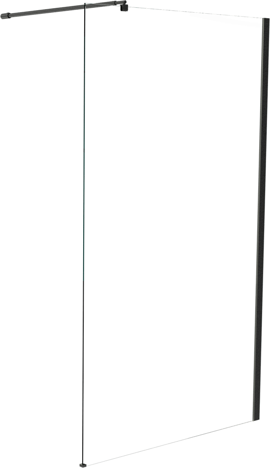 Linie Walk-In Walk-In Dusche: 100 x 200 cm, Klarglas, Schwarzes Profil, matt