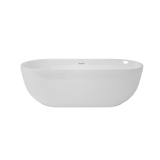 Luca Varess Mercuria Ovale Freistehende Badewanne: 170 x 76 cm, Acryl, Weiß glänzend