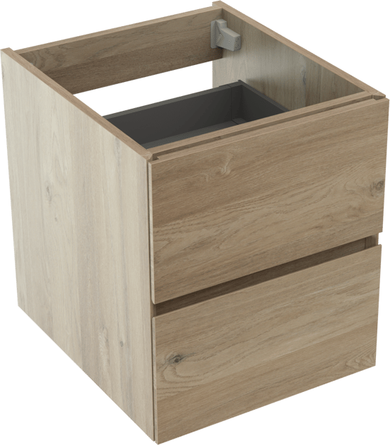 Storke Edge meuble sous-lavabo suspendu 45 x 52 cm chêne brut 2 tiroirs