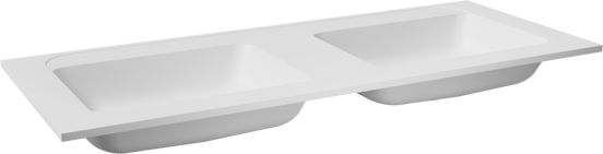 Balmani Tablo Strada dubbele wastafel matte composietmarmer (wit) 135 x 55 cm