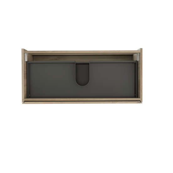 Storke Edge zwevende wastafelonderkast 100 x 46 cm ruw eiken 2 lades