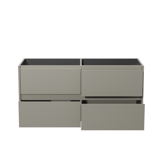 Storke Seda meuble sous-vasque suspendu 130 x 52 cm soie grise 4 tiroirs