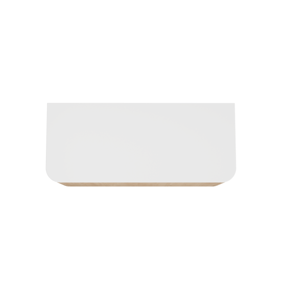 Balmani Moon zwevend badkamermeubel 130 x 55 cm natuur eik met Moon enkel of dubbel tablet in solid surface mat wit