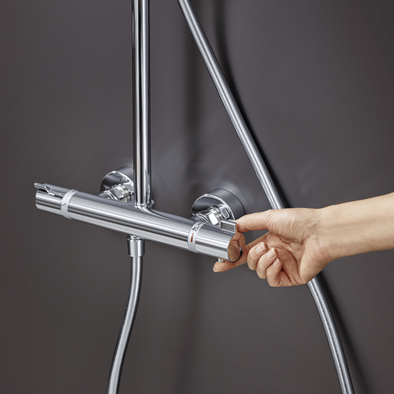 Hansgrohe Croma Select S 280 colonne de douche de pluie mitigeur thermostatique Chrome Brillant