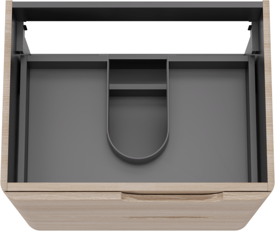 Linie Curvo zwevende wastafelonderkast 60 x 46 cm licht eiken 2 lades