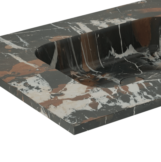 Balmani Tablo Arcato dubbele wastafel Portoro Gold marmer 150 x 55 cm