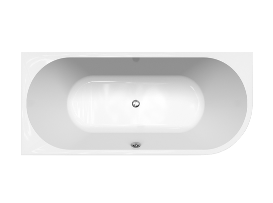 Linie Paulo 2-Personen-Eckbadewanne: links, 180 x 80 cm, Acryl, Weiß Glänzend