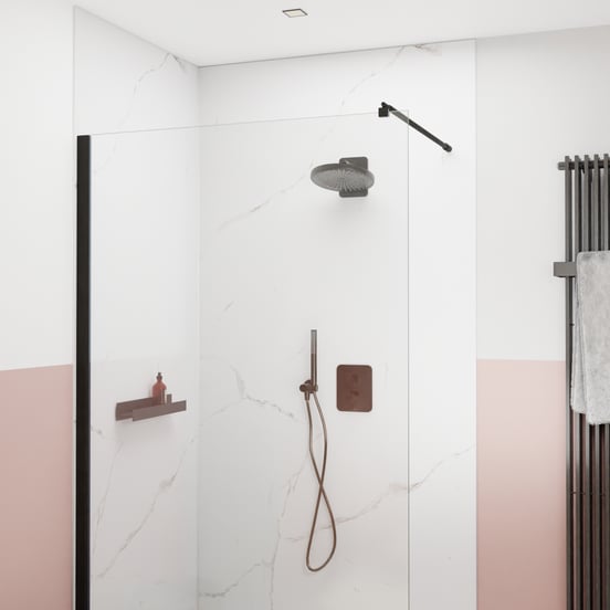 Blaufoss Onos 250 Tête de douche rond 25 cm avec bras de douche support mural Brushed GunMetal